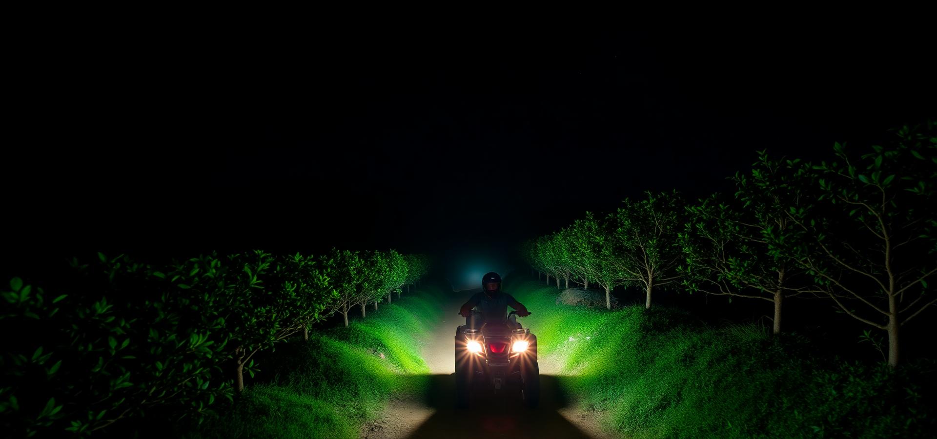 Night ride through tea plantation